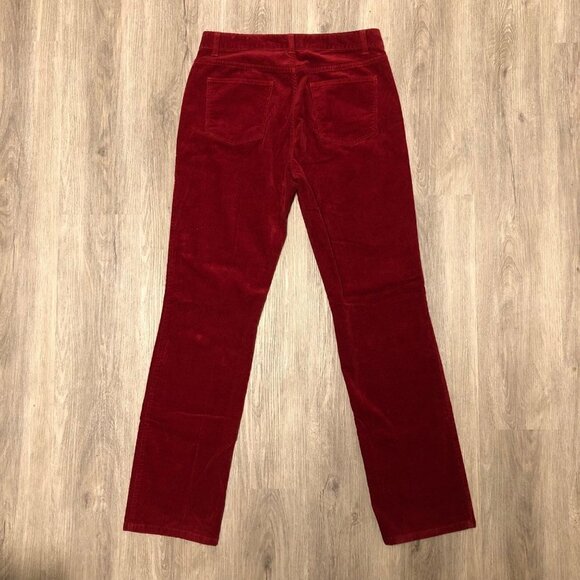 Talbots Women's Size 10 Corduroy Pants 'Heritage' Style Dark Red Wine - Picture 2 of 9